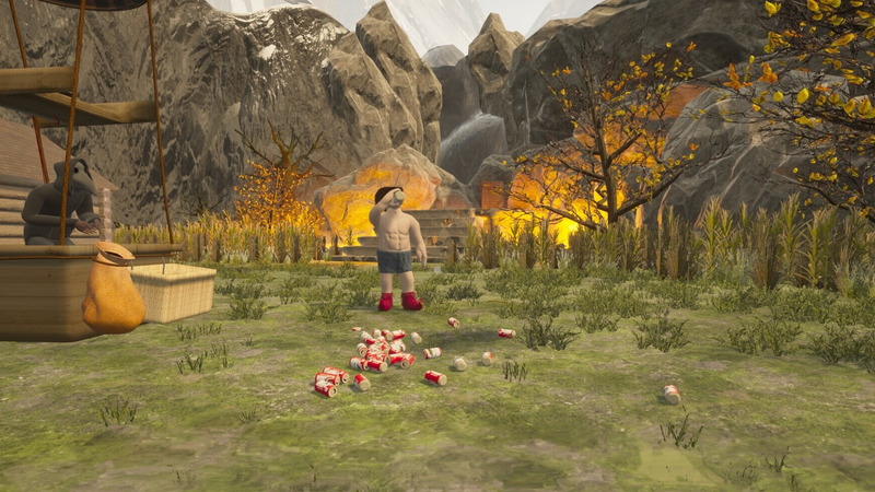 Bait laid out at the travelling trader’s camp beside the cabin in GONE Fishing
